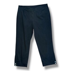 Soft Surroundings Black Chino Capri Pants Sz M
